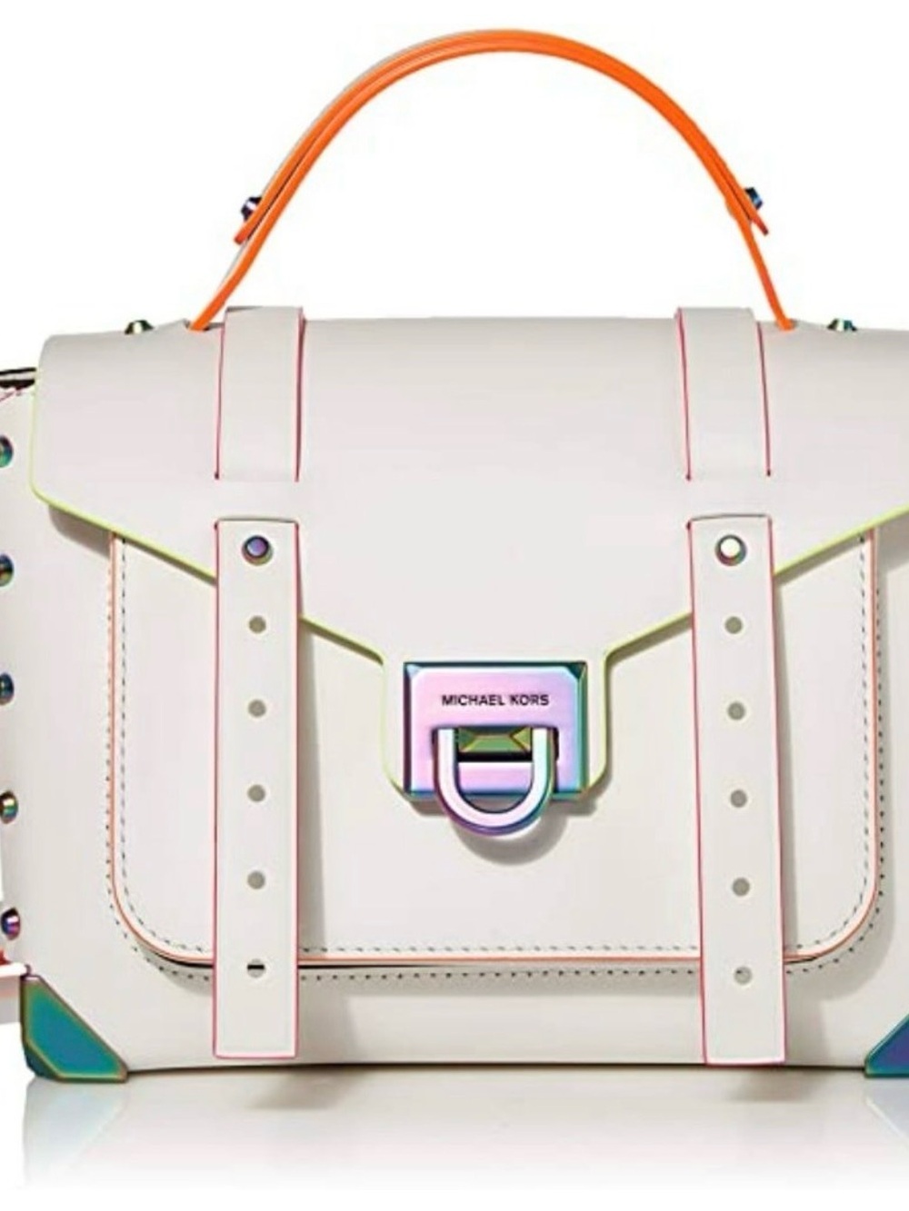 Michael Kors White Leather crossbody Iridescent